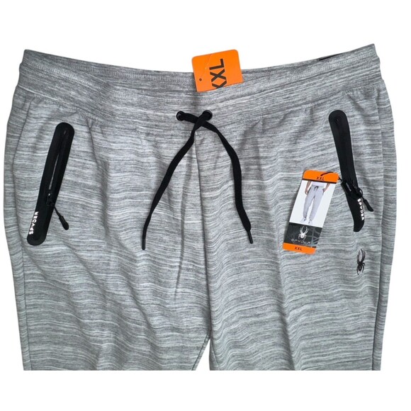 Spyder Mens XXL 2XL Gray Jogger Sweatpant Tapered Active Reflective 1437826 New - Picture 3 of 9